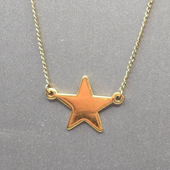VTG Carla 14K Gold Filled Star Pendant Choker Necklace 15" Minimalist Celestial - Picture 4 of 16